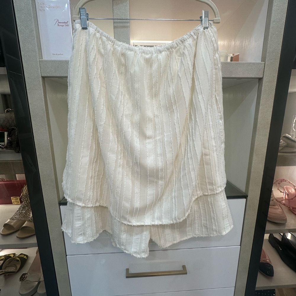 Women's Cream Textured Romper – Elegant Summer Jumpsuit